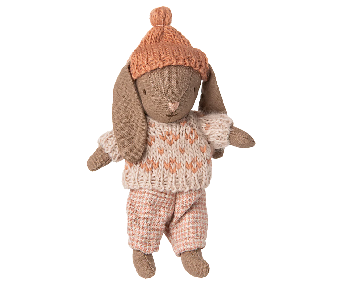 Maileg - Winter bunny, Micro | Brown - Rose