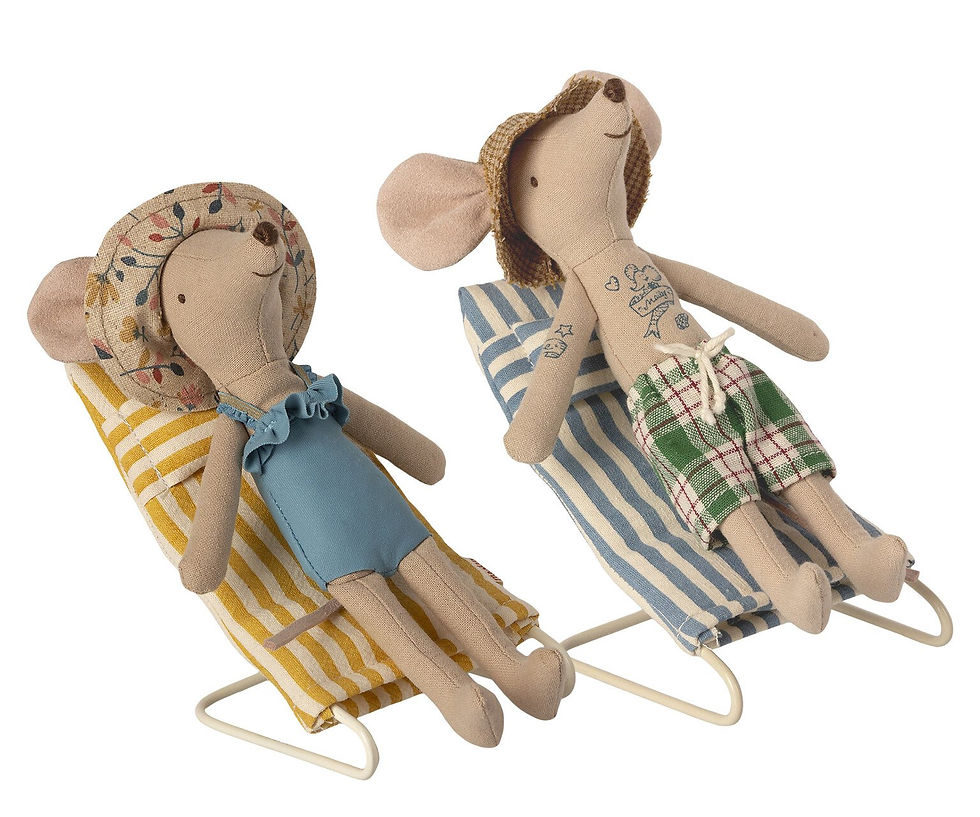 Thumbnail: [PREORDER] Maileg - Beach Chair Set, Mouse