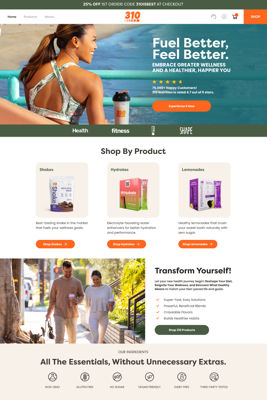 310 Nutrition Homepage (top)