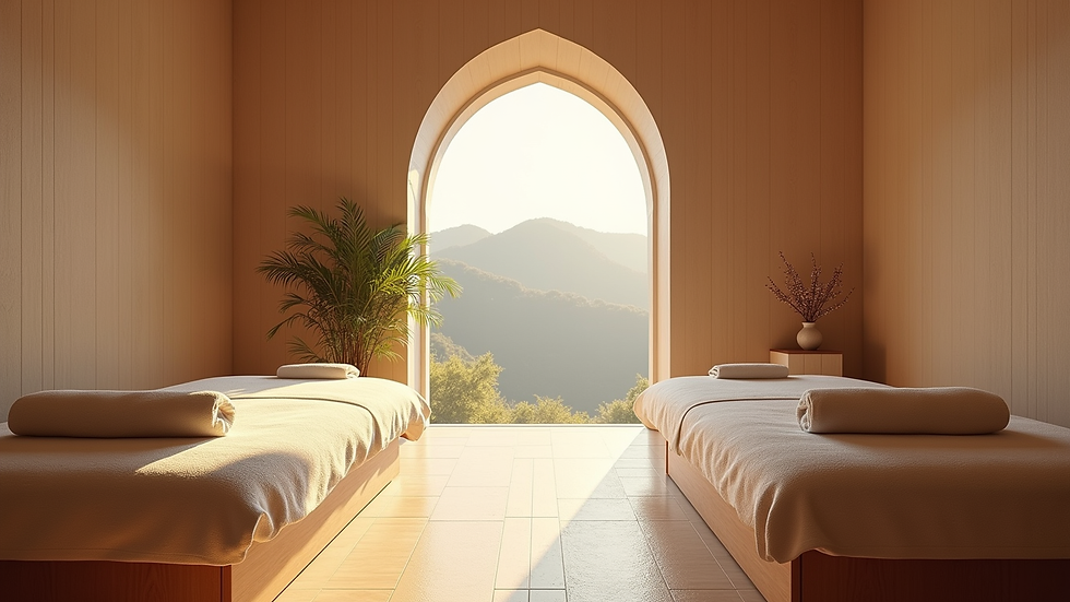 Vue rapprochée d'une salle de massage calme et apaisante