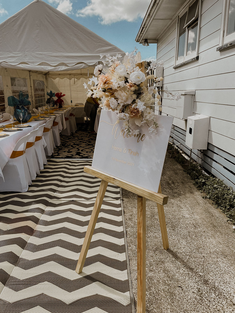 Thumbnail: welcome broad with white acrylic and wooden easel
