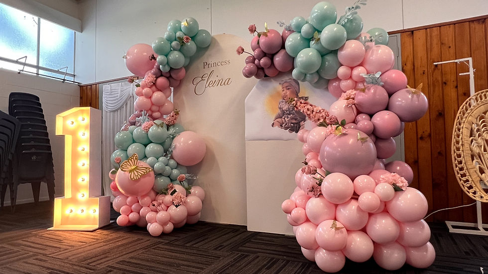Thumbnail: two arch with wording and garland setup