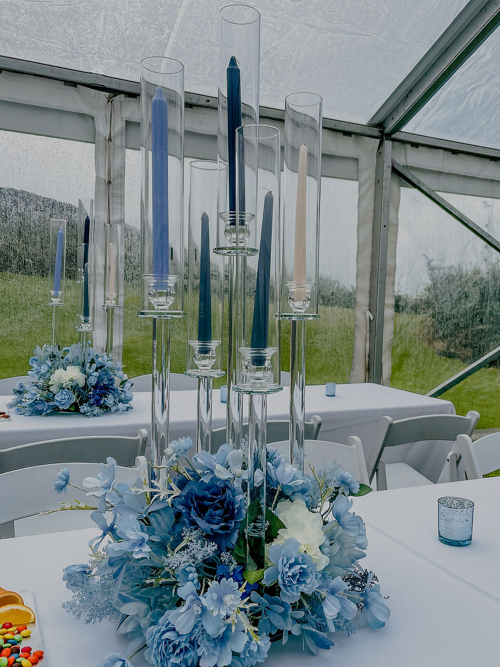 Thumbnail: Glass candle centerpiece