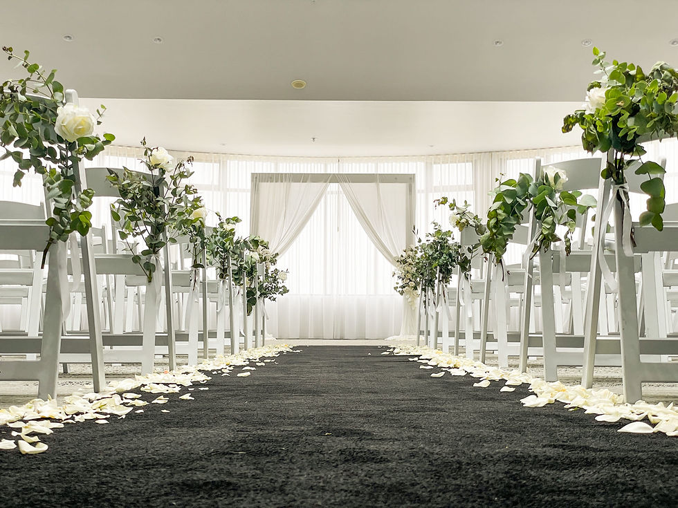 Thumbnail: white wooden arch with drapes