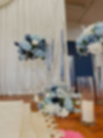 Thumbnail: B35. white back drop with floral arch and candles set