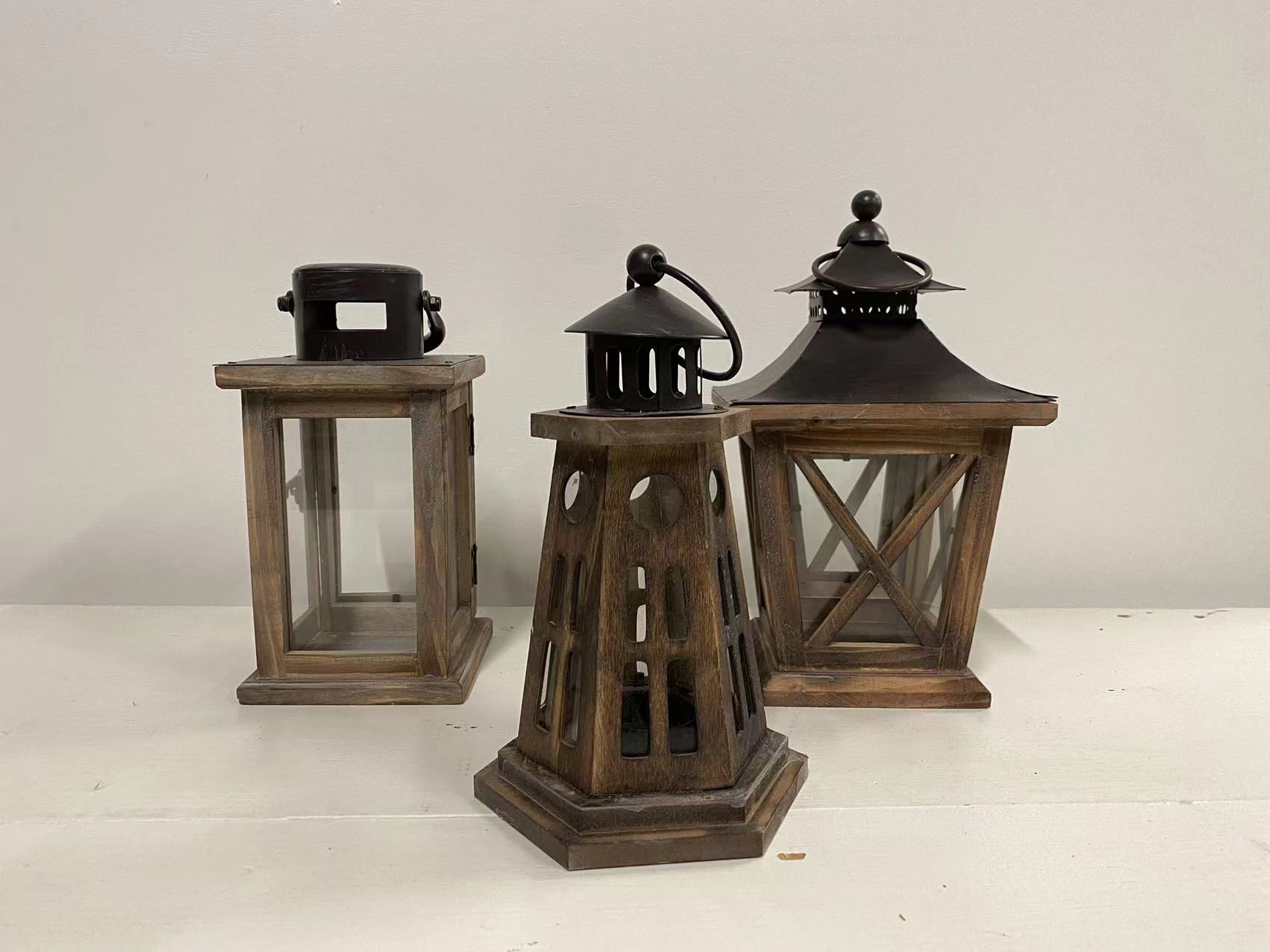 Mini 木灯笼 一套 / 3个