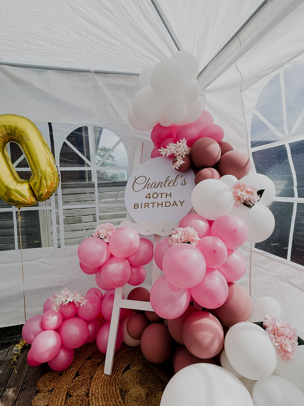 Thumbnail: welcome broad with white acrylic broad and ballon garland