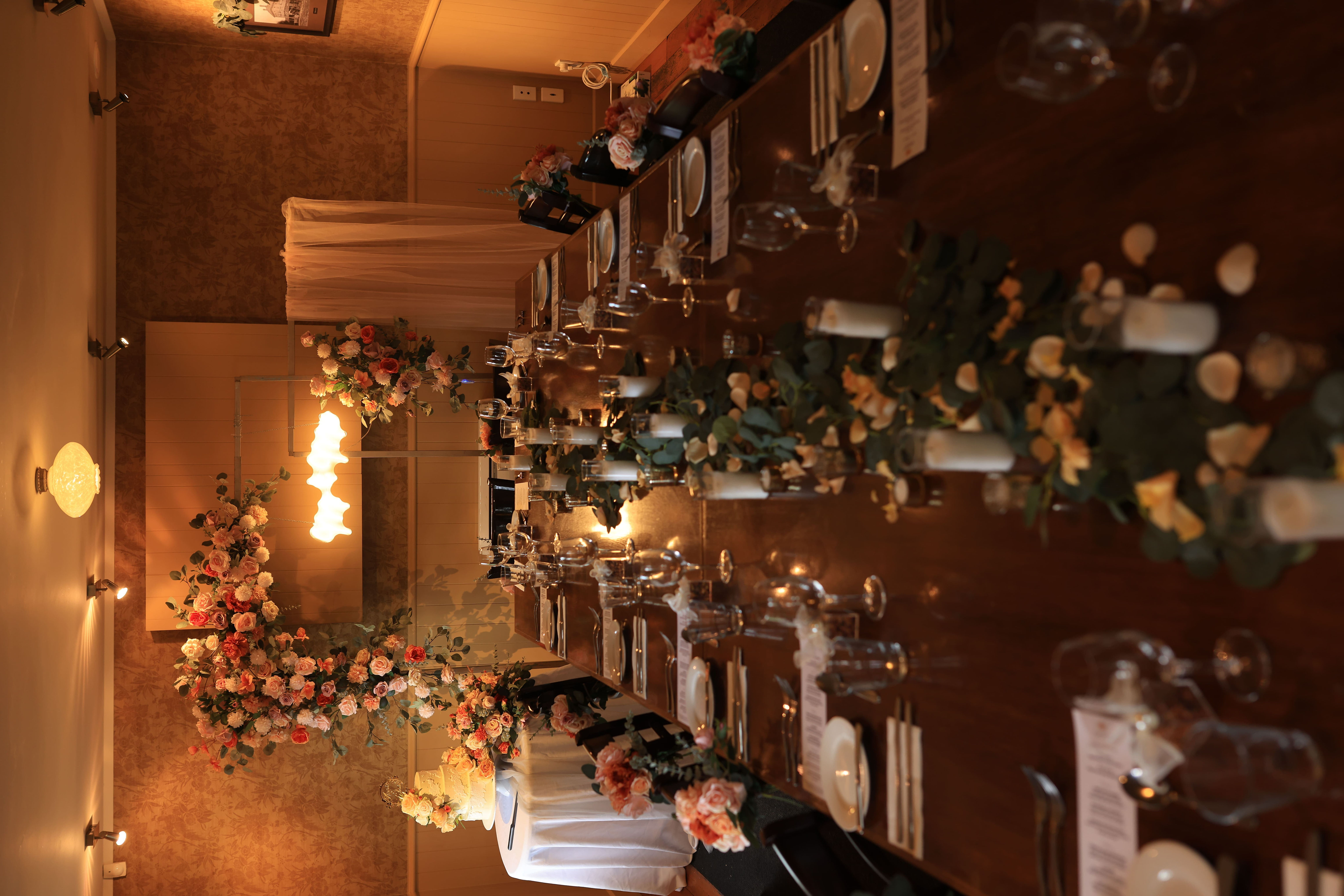 B60.Floral arch with neon lights