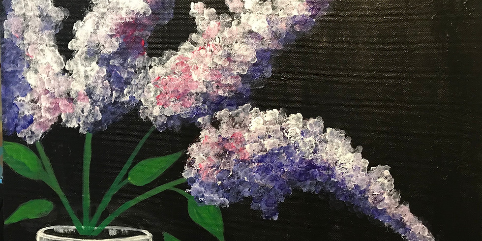 Lilacs in a Mason Jar - Acrylic Paint Class