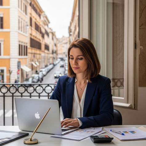 Donna che chiude il computer al tramonto per staccare dal lavoro