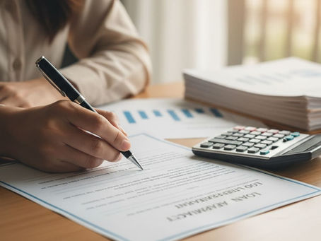 Firma di un contratto di prestito con attenzione ai dettagli e alla chiarezza dei costi.