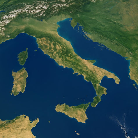 Italia vista dall'alto durante il giorno