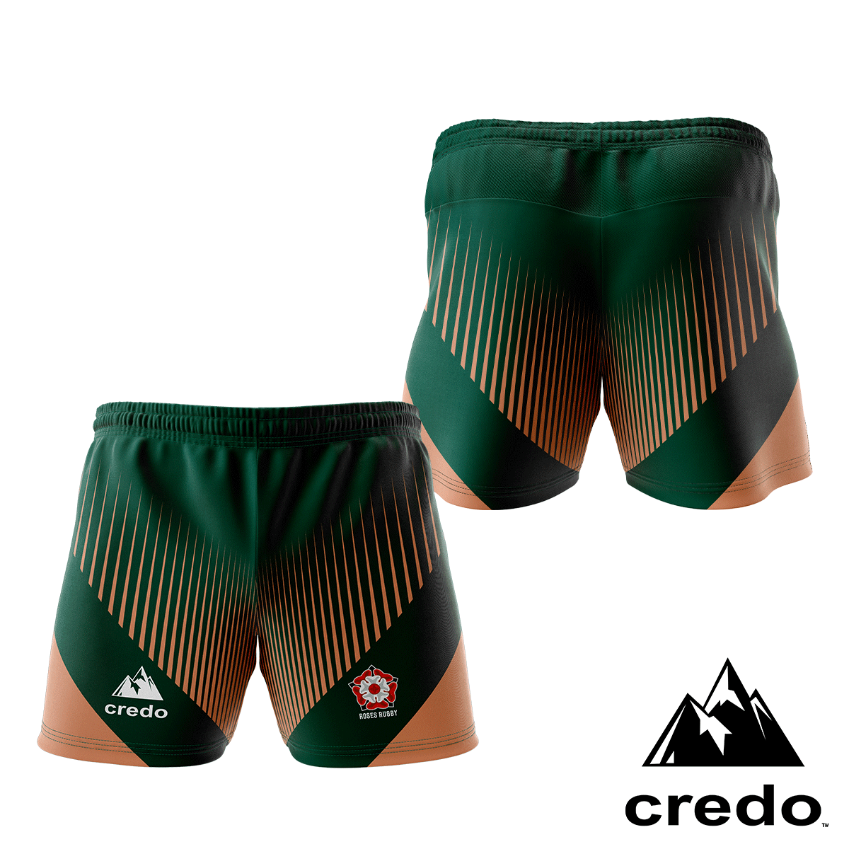 Roses Rugby Training Shorts - Zippered Pockets - Thorns