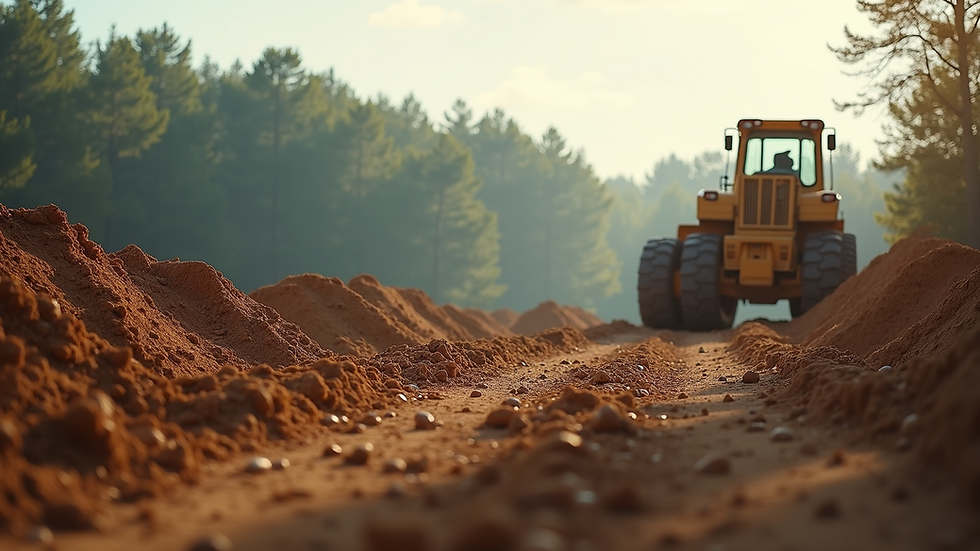 Eye-level view of a land clearing project in progress