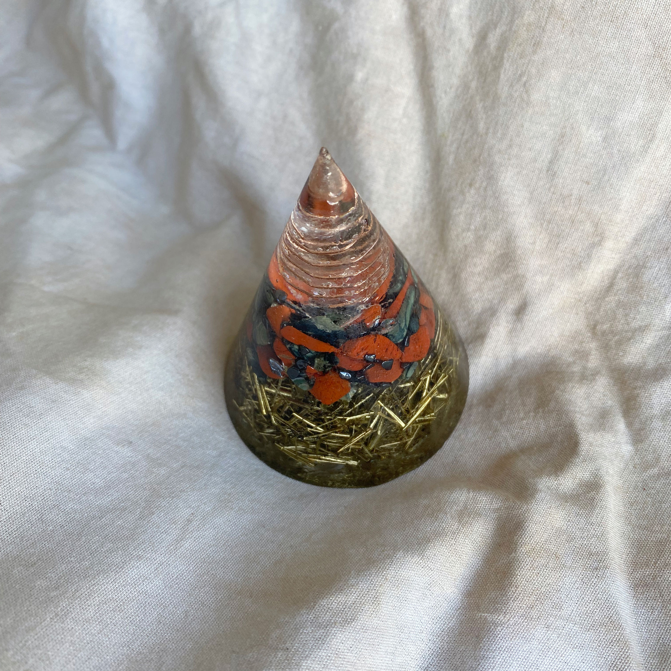 Golden Jasper Orgonite ~ with Red Jasper, Hematite, Clear Quartz, Shungite