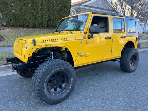 Custom built yellow jeep