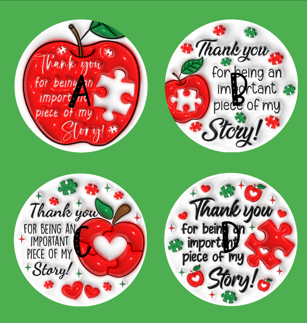 Puzzle Piece Teacher Ornaments - Can Be Personalized