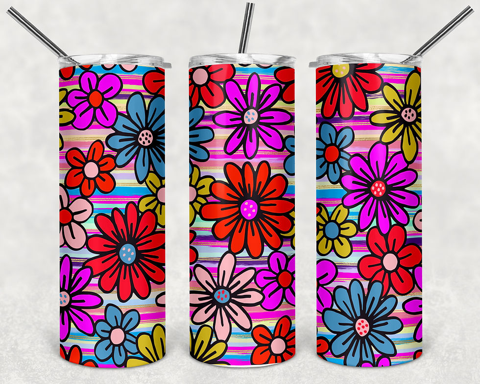 Thumbnail: 20 oz. Floral Themed Stainless Tumblers - 1