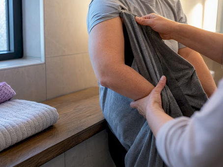 One-handed dressing after elbow surgery