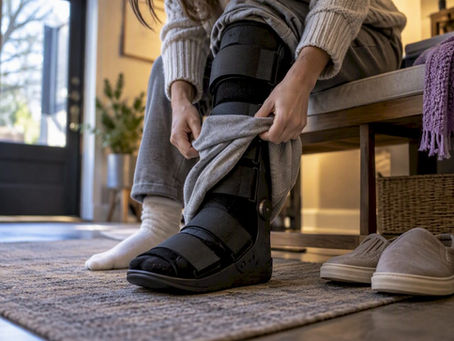 Layered clothing arranged around a leg brace