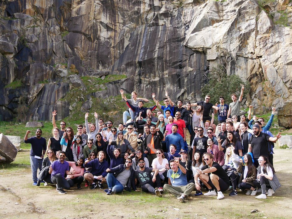 One happy team after a day of abseiling, climbing and team games in Perth (photo credit Sven Borg)