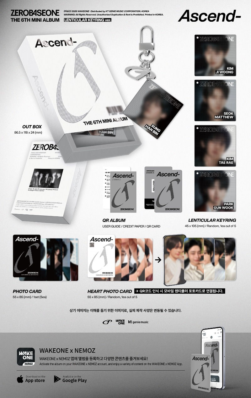 ZEROBASEONE | 6th Mini Album - Ascend (LENTICULAR KEYRING Ver.)