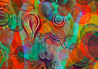 Pés de Lótus de Krishna. Tinta acrílica sobre tela. 120 x 120 cm. 2024. Detalhe1.jpg