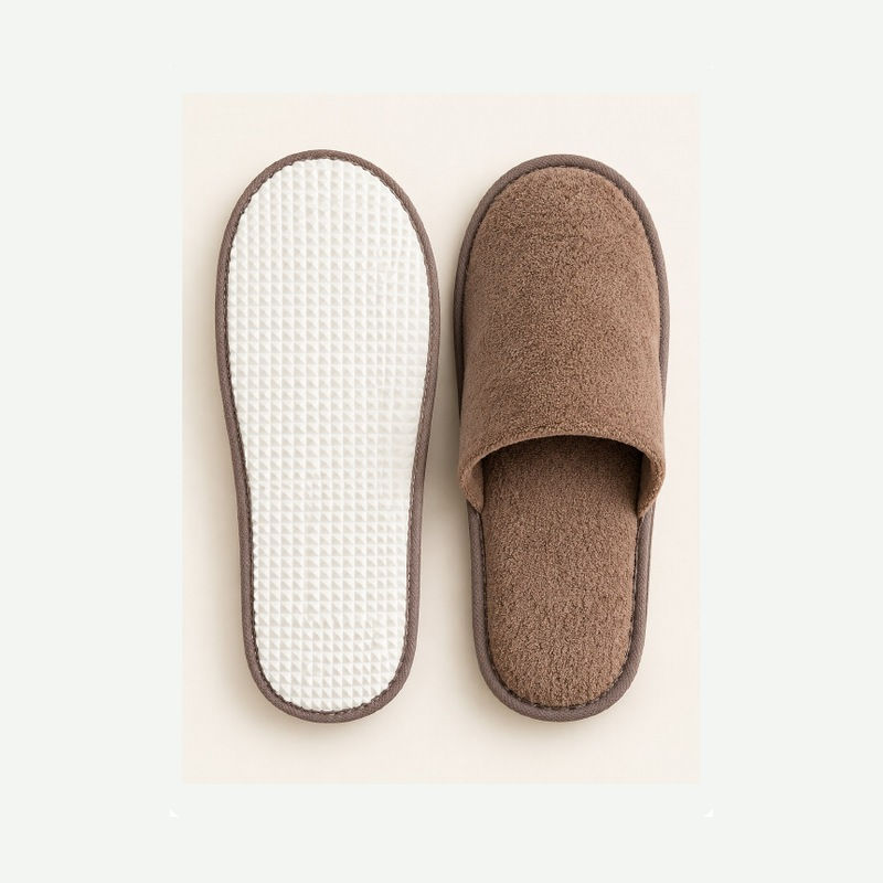 SL-07 mocha plush hospitality slipper