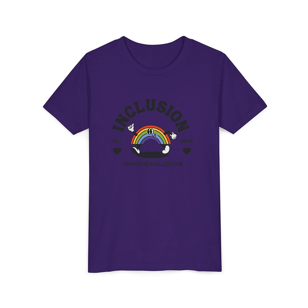 Thumbnail: Kids Inclusion Rainbow T-Shirt — Youth Short Sleeve Tee Promoting Inclusion