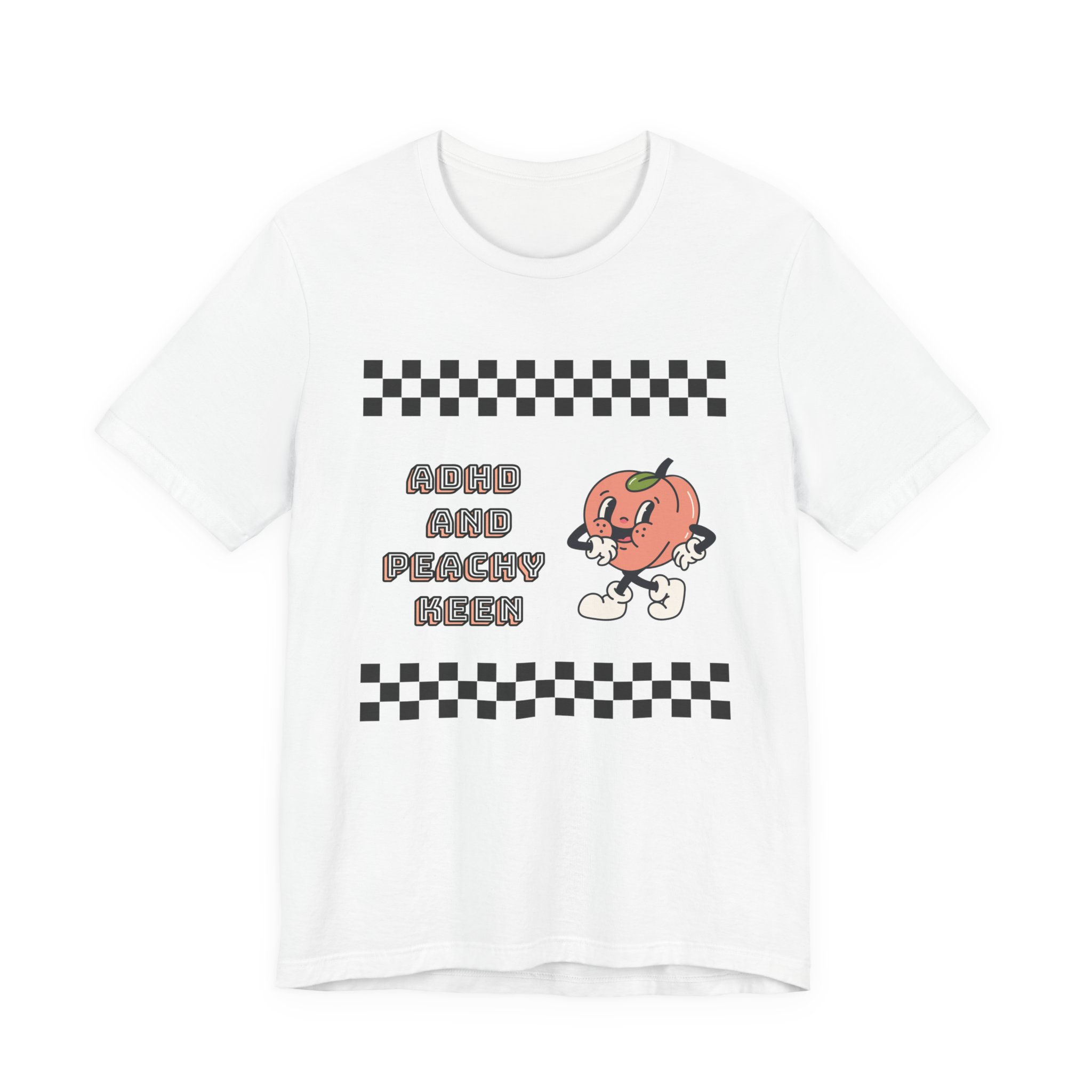 ADHD & Peachy Keen Retro Checkerboard Tee