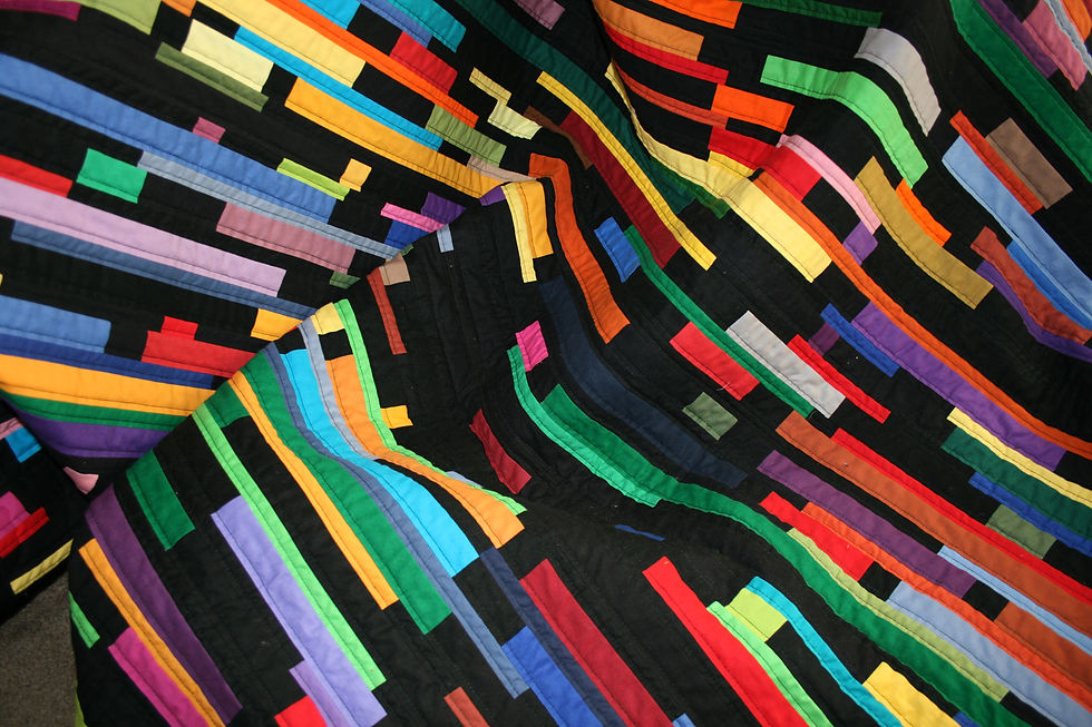 Thumbnail: Black Coloured Strippy Quilt