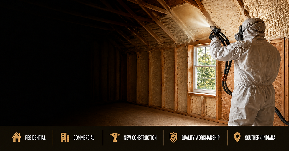 Spray Foam Insulation being installed inside new construction
