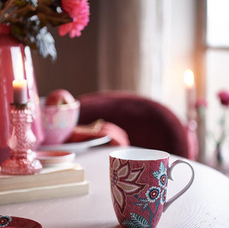 Coffret 2 mugs Flower Festival rose, Pip Studio