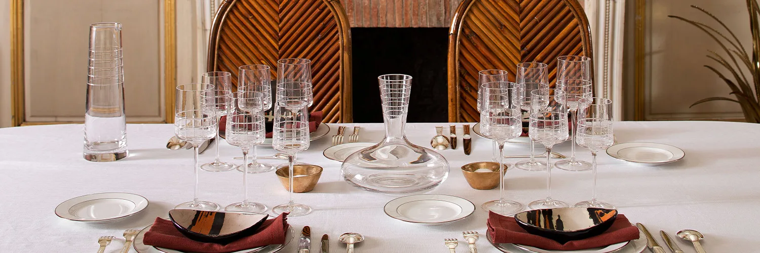 Table avec verres Graphik, Christofle