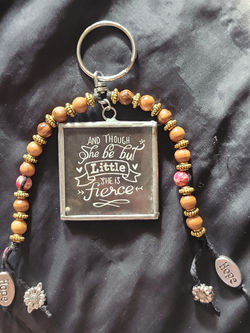 Though She Be Little She Is Fierce Keychain