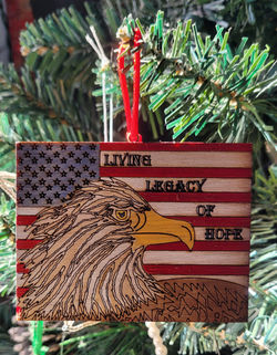 EagleHope Wood LLOH Logo Ornament