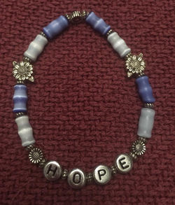 Purple Glass bead Hope Bracelet