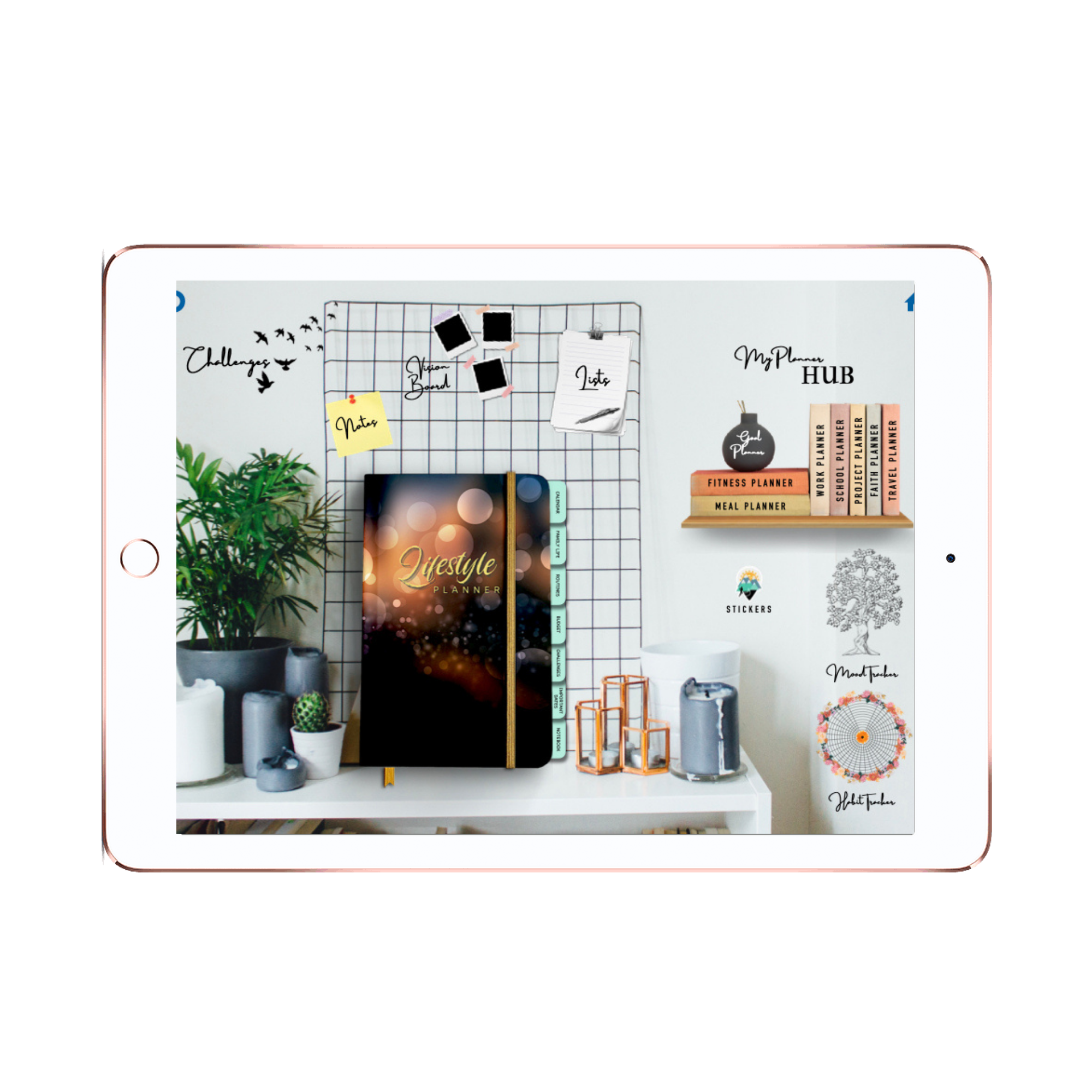 Undated Digital Planner | Lifestyle Planner Dashboard Edition | PDF