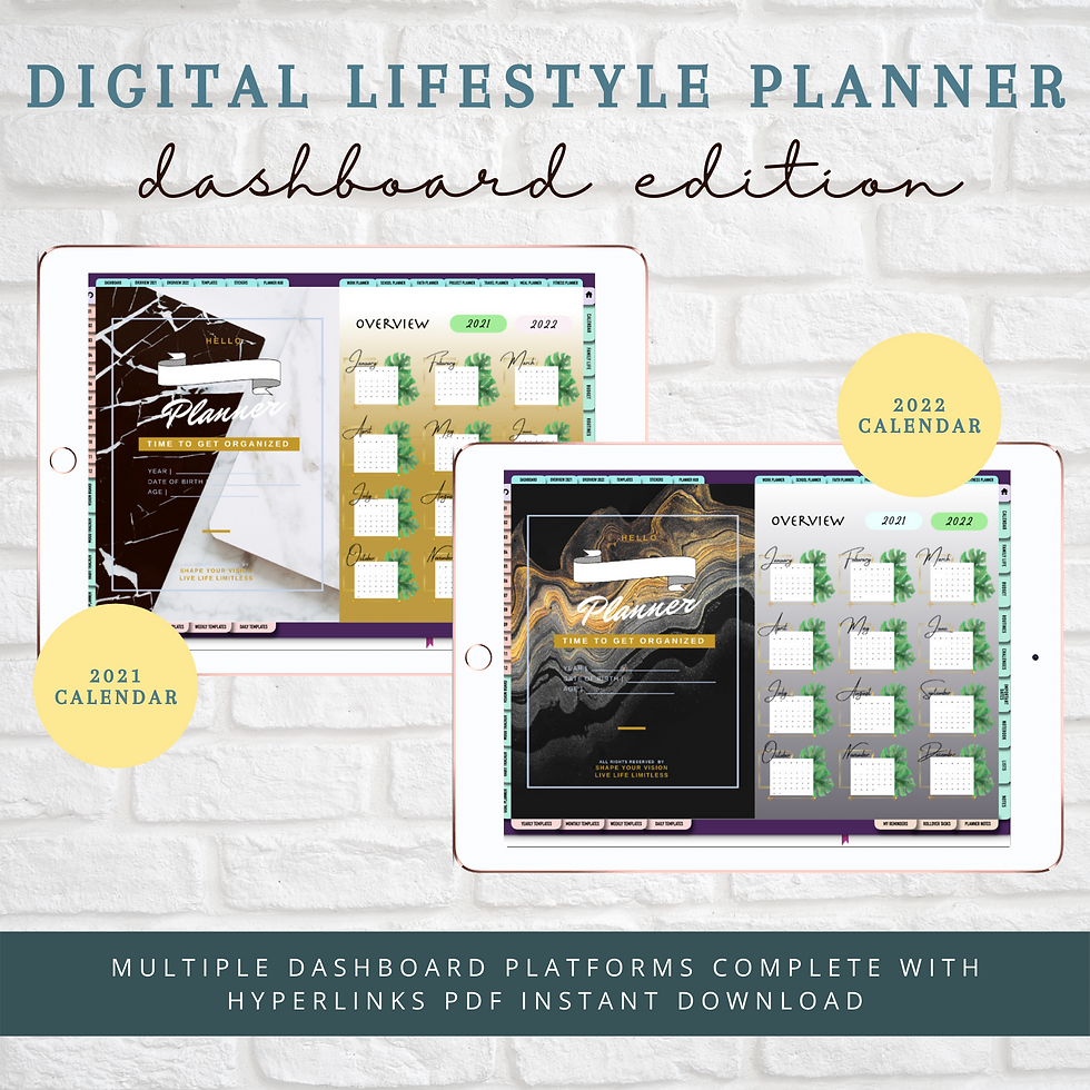 Thumbnail: 2022 Digital Planner | Lifestyle Planner Dashboard Edition | PDF Instant Di