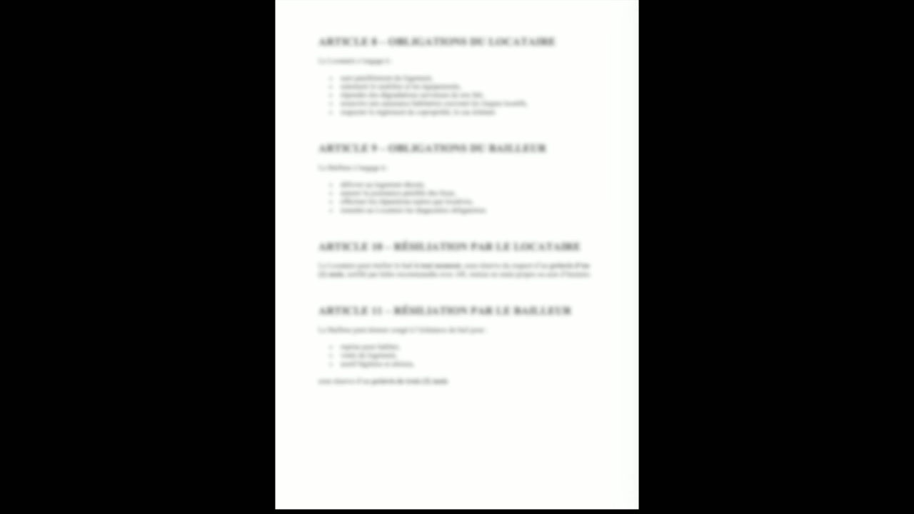 Bail de location meublée