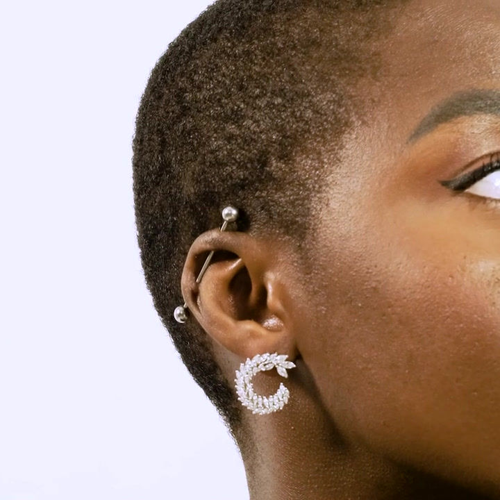 Thumbnail: Only Leaves Crescent Earrings