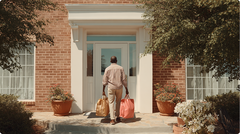 Man arriving a residential treatment