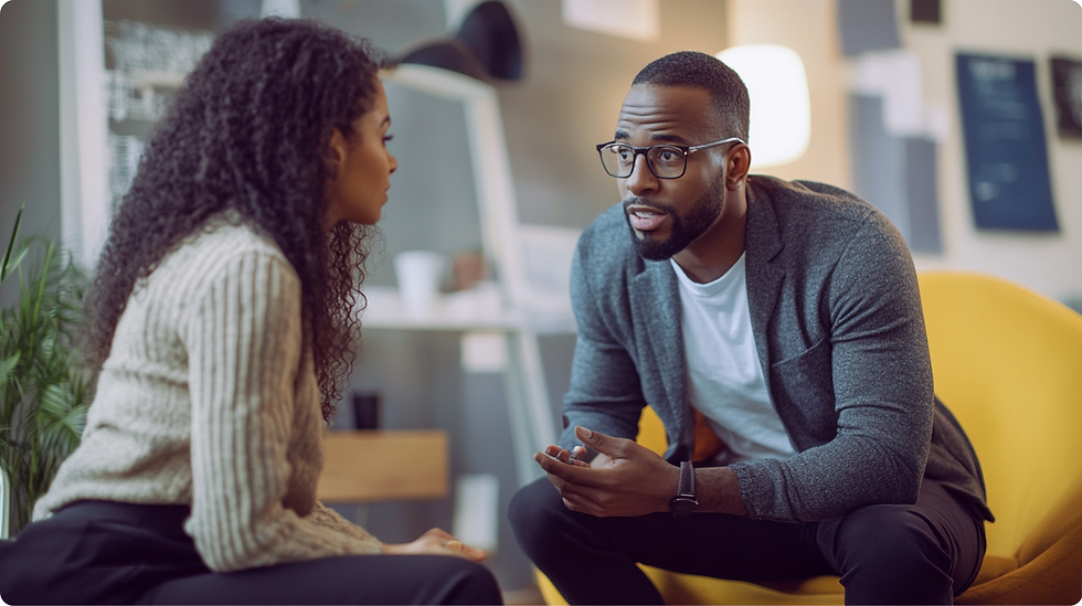 Two people discussing an intervention.