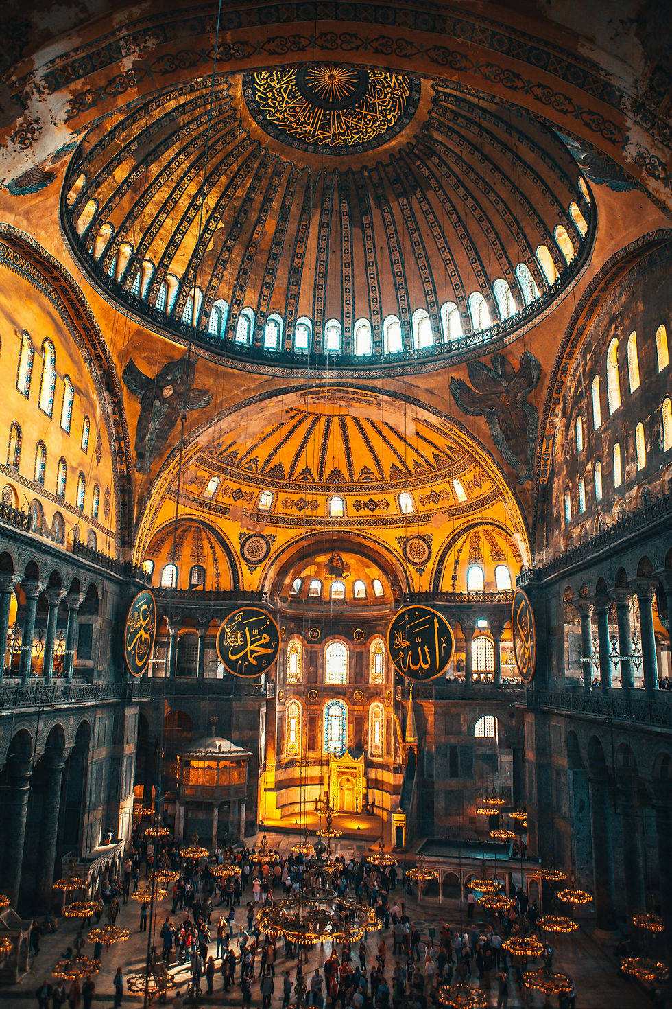 Golden Byzantine interior of Hagia Sophia, Istanbul