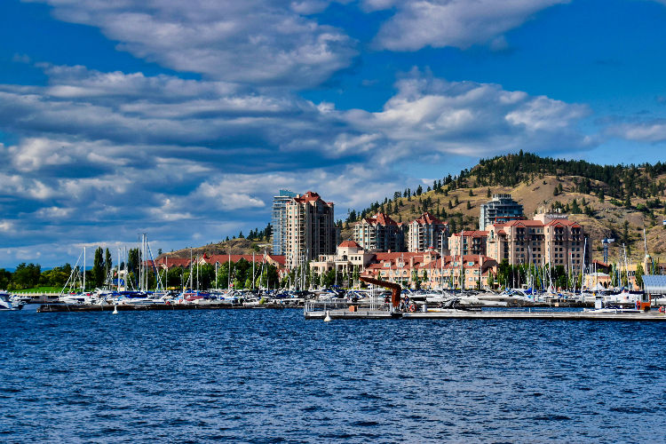Kelowna waterfront on a Western Canada itinerary after the Canadian Rockies