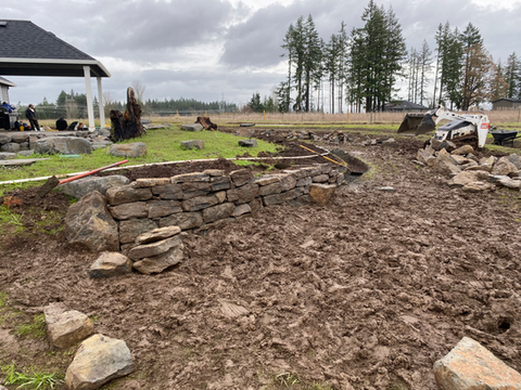 Retaining Wall Installation in Damascus, OR.