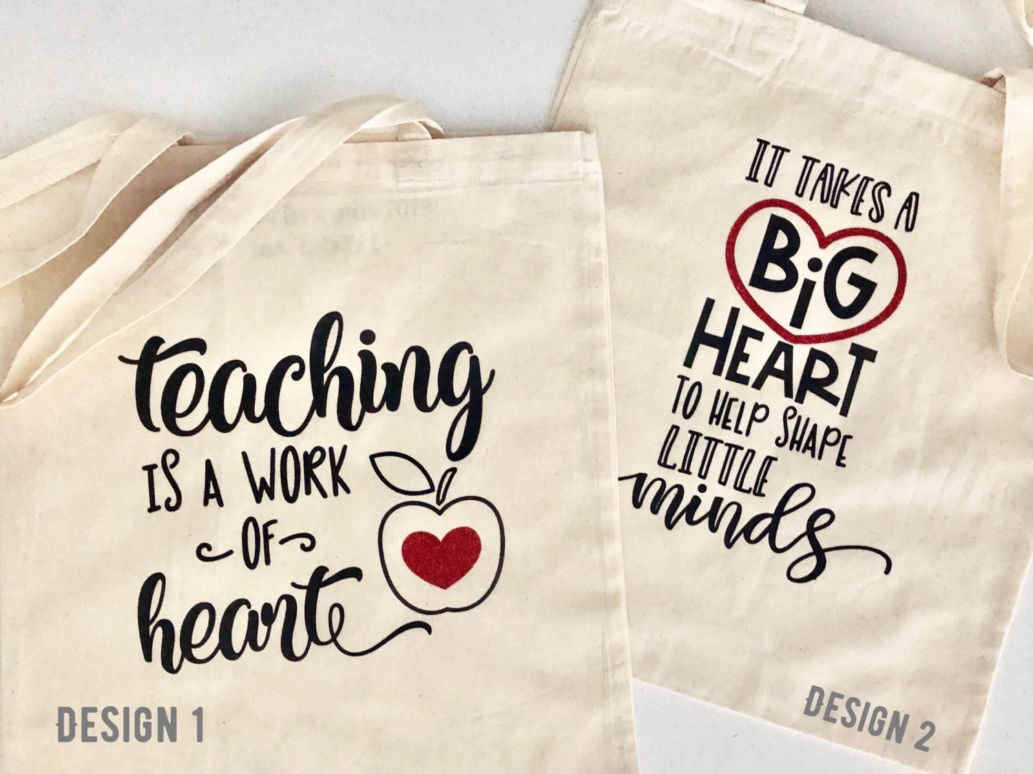 Teacher canvas totes