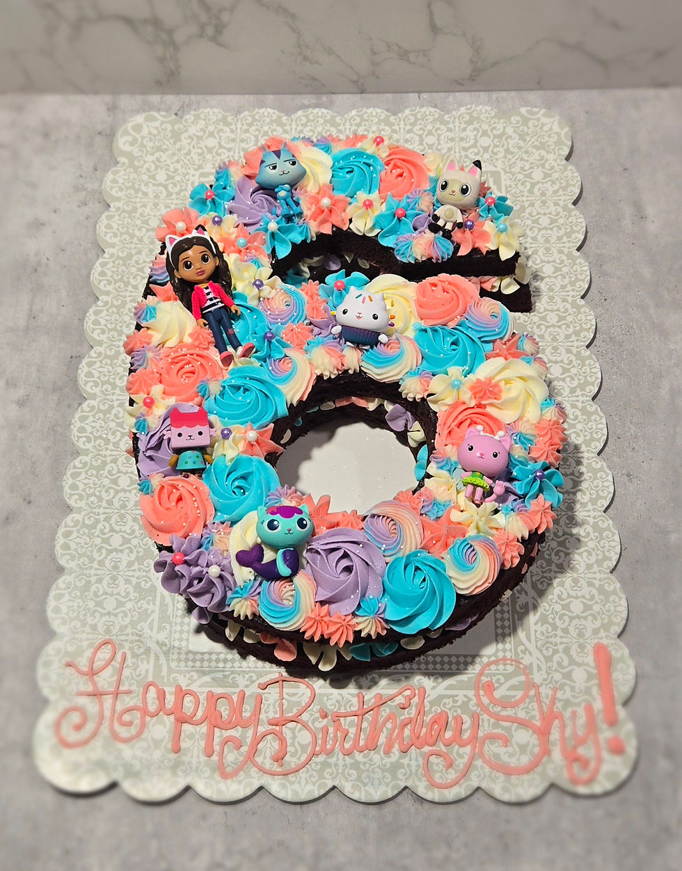 Gabbys dollhouse birthday cake