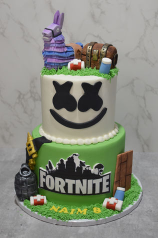 2 Tier Fortnite birthday cake