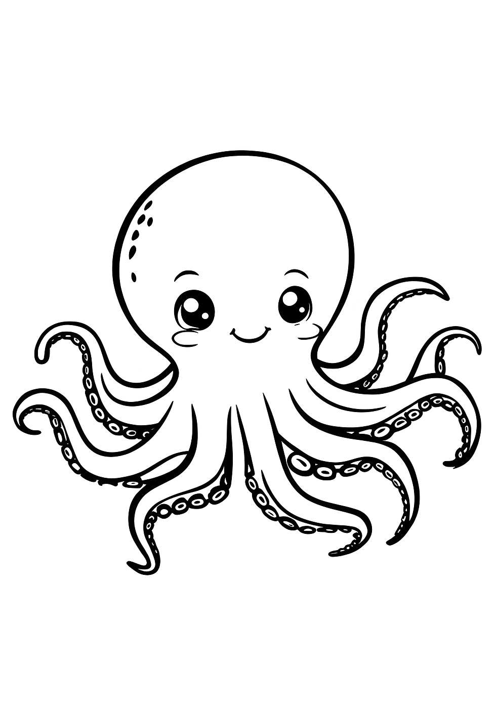 Simple octopus colouring page